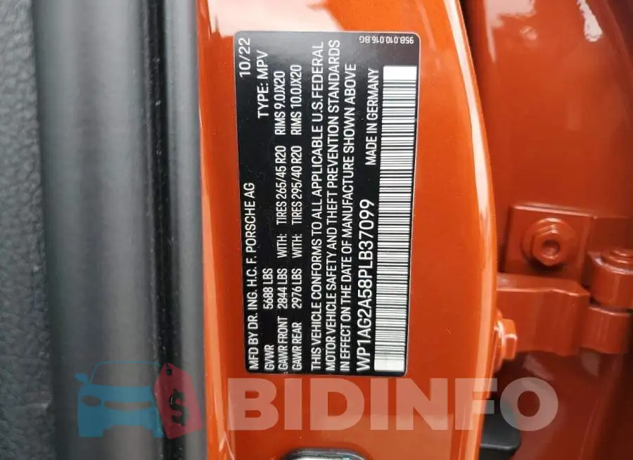 WP1AG2A58PLB37099 Photo# 12
