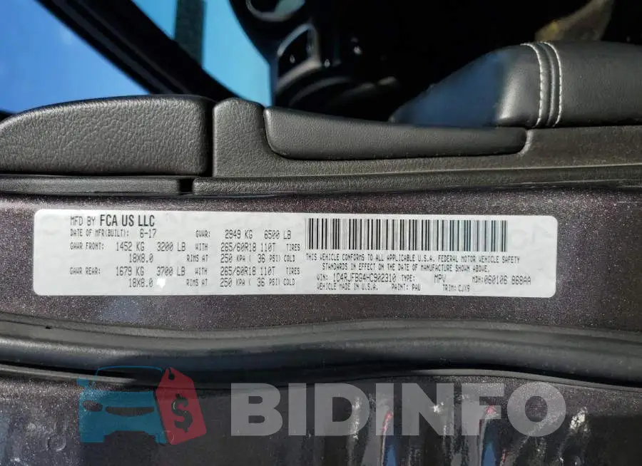 1C4RJFBG4HC902310 Photo# 12
