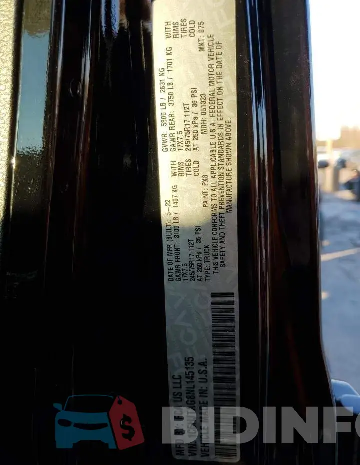 1C6HJTAG8NL145135 Photo# 12