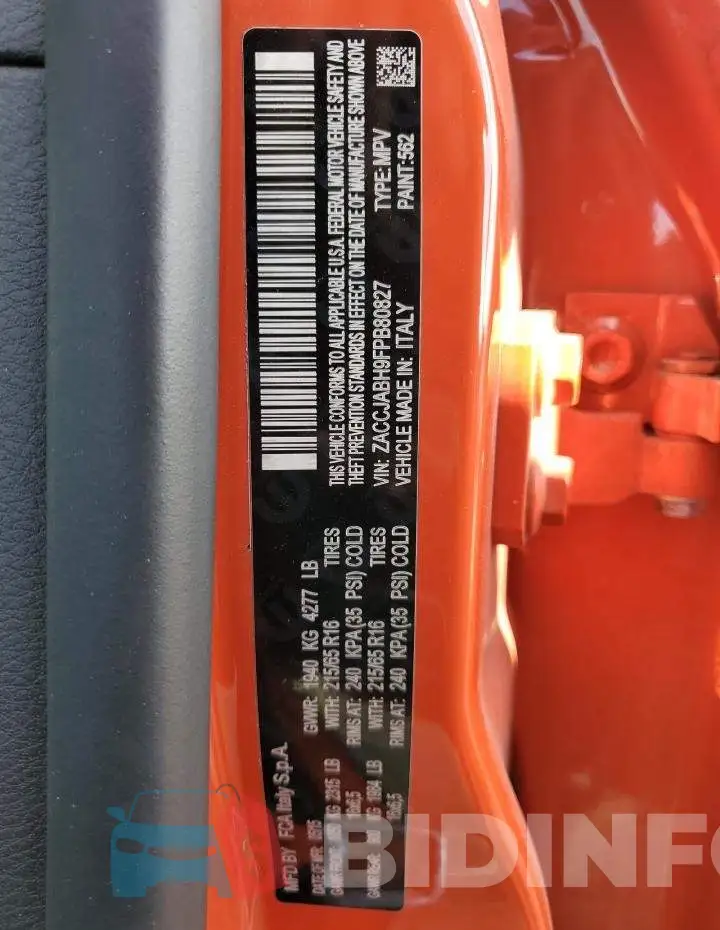 ZACCJABH9FPB80827 Photo# 14
