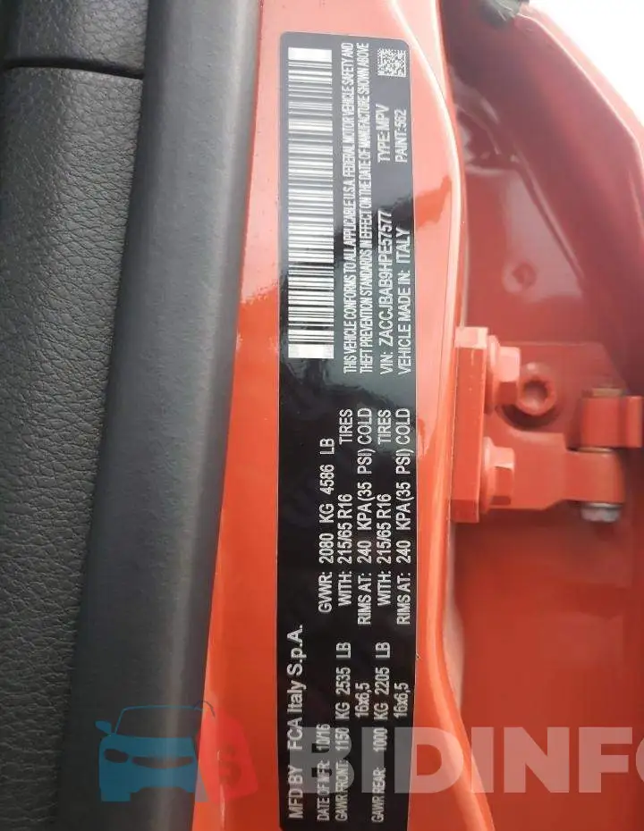 ZACCJBAB9HPE57577 Photo# 13