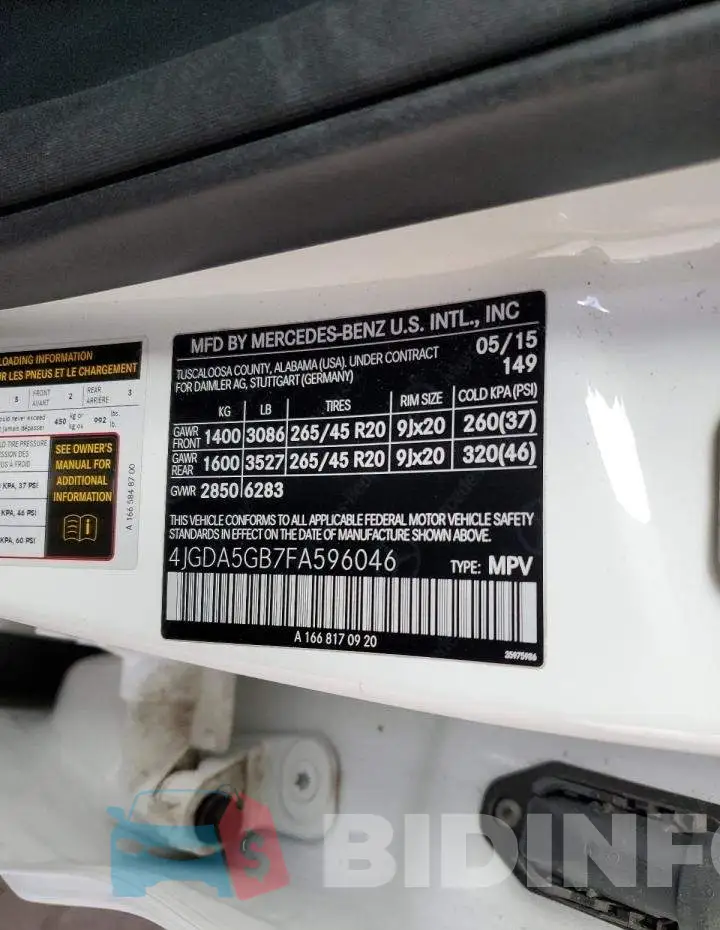 4JGDA5GB7FA596046 Photo# 12