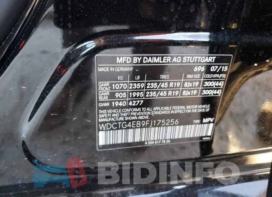 WDCTG4EB9FJ175256 Photo# 12