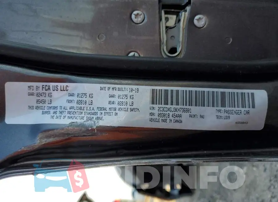 2C3CDXGJ3KH736801 Photo# 13