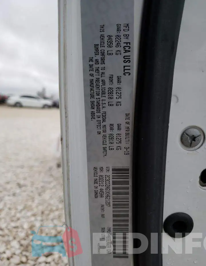 2C3CDZAG1KH621297 Photo# 12