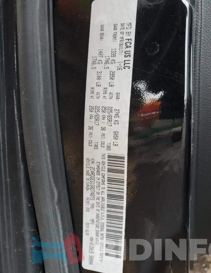 2C4RDGEG1GR274673 Photo# 14