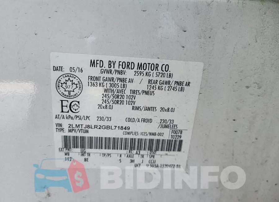 2LMTJ8LR2GBL71849 Photo# 13