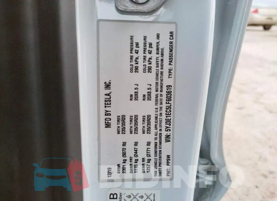 5YJ3E1EC5LF603619 Photo# 12