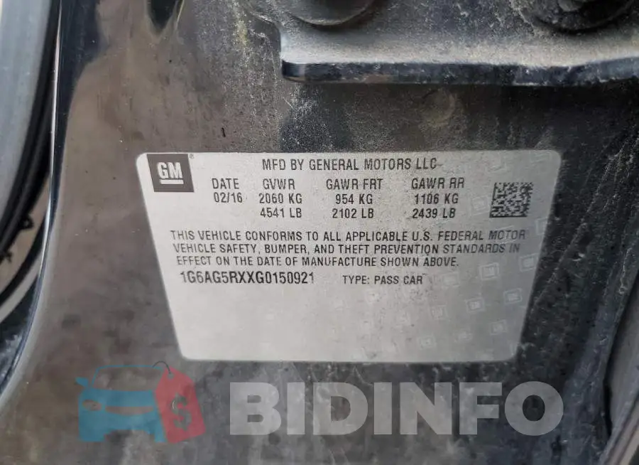 1G6AG5RXXG0150921 Photo# 13