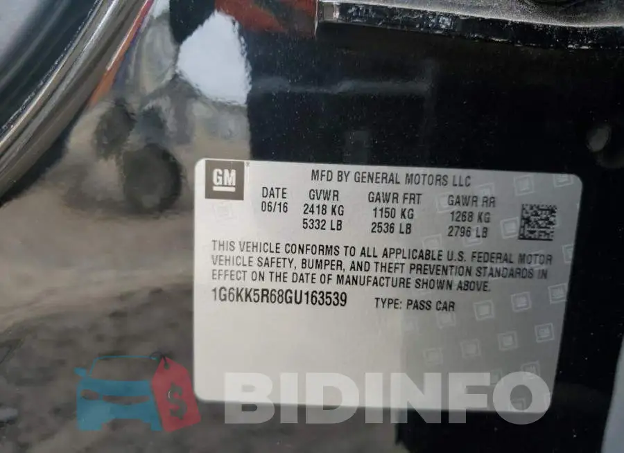 1G6KK5R68GU163539 Photo# 12