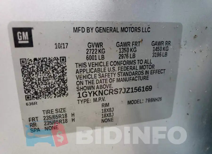 1GYKNCRS7JZ156169 Photo# 10