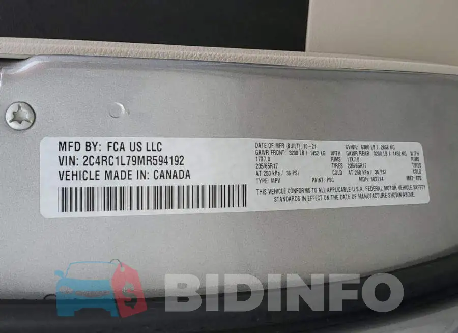2C4RC1L79MR594192 Photo# 13
