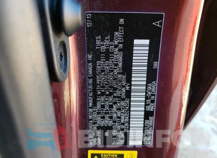 2T2ZK1BA2EC142582 Photo# 12