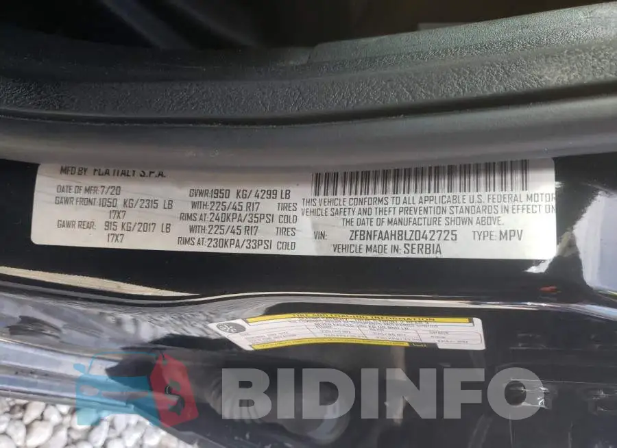 ZFBNFAAH8LZ042725 Photo# 13