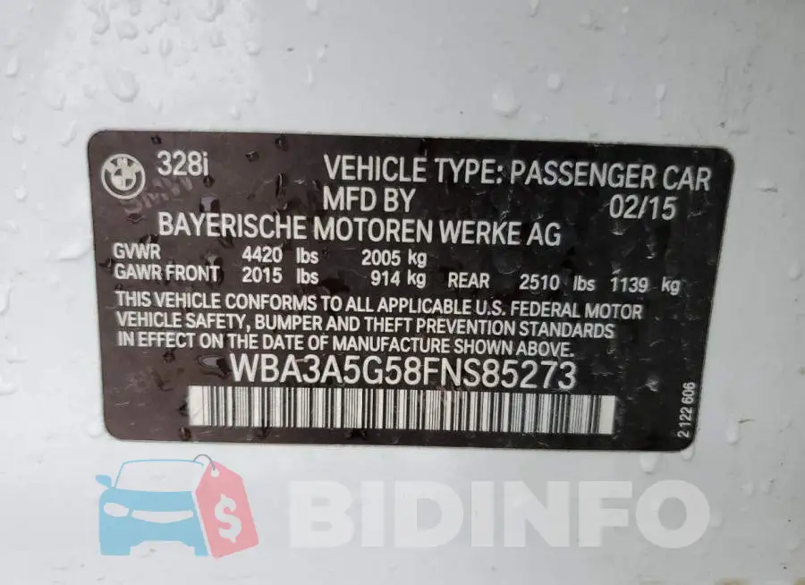 WBA3A5G58FNS85273 Photo# 12