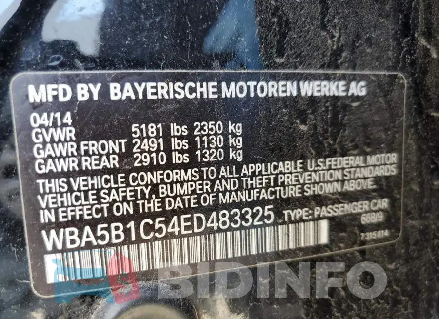 WBA5B1C54ED483325 Photo# 12