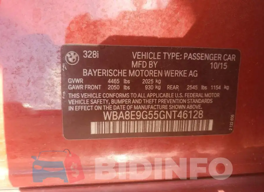 WBA8E9G55GNT46128 Photo# 12