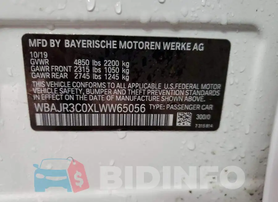 WBAJR3C0XLWW65056 Photo# 12