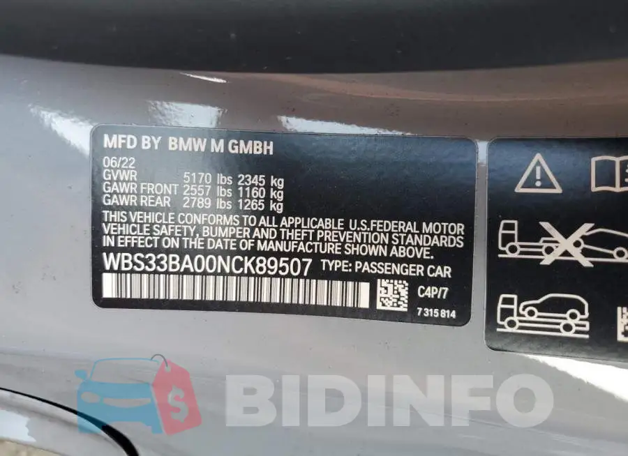 WBS33BA00NCK89507 Photo# 12