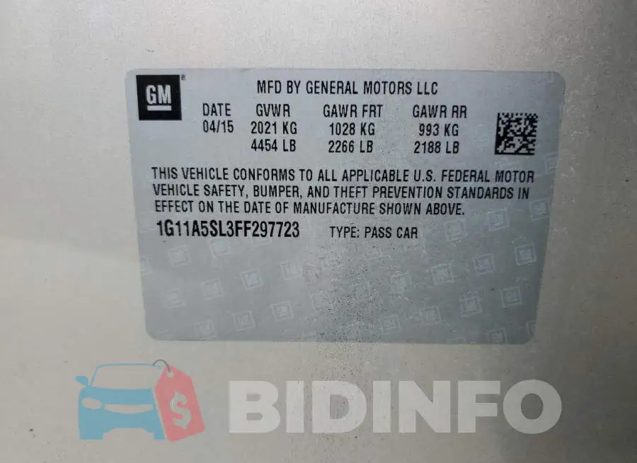 1G11A5SL3FF297723 Photo# 12