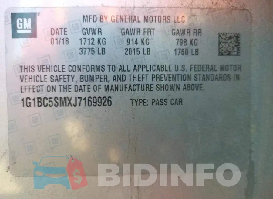 1G1BC5SMXJ7169926 Photo# 12