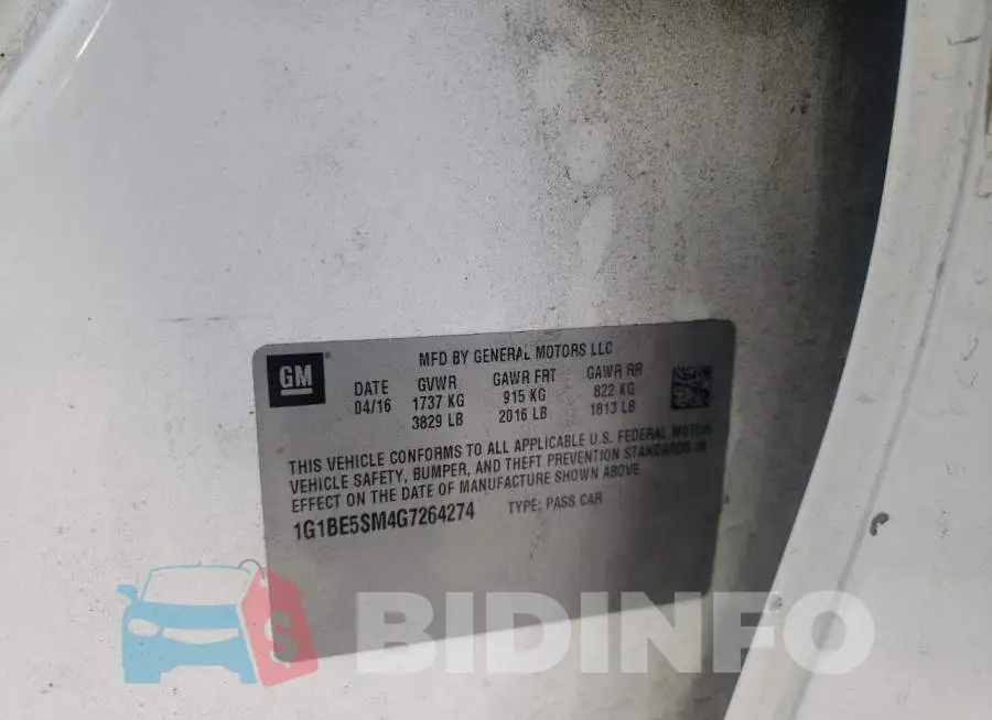 1G1BE5SM4G7264274 Photo# 12