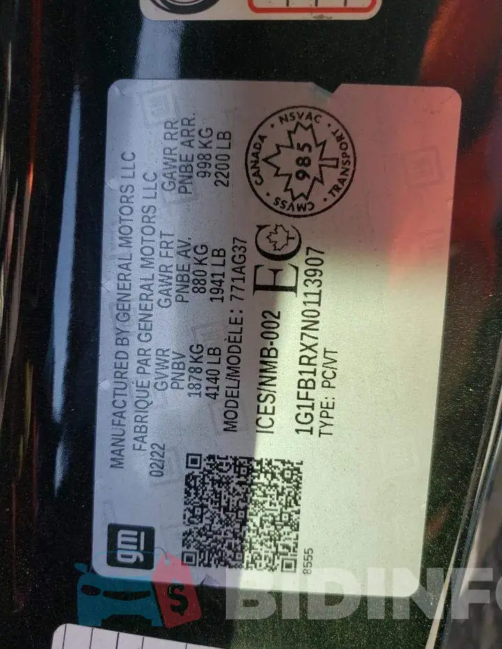 1G1FB1RX7N0113907 Photo# 12
