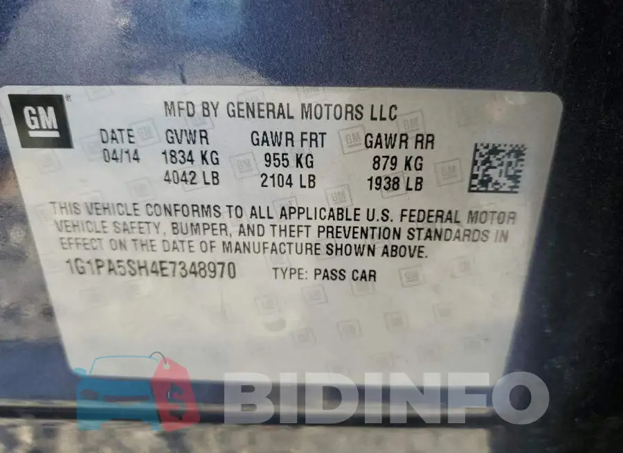 1G1PA5SH4E7348970 Photo# 13