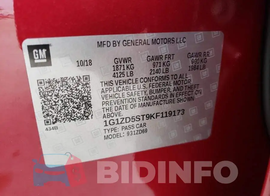 1G1ZD5ST9KF119173 Photo# 12