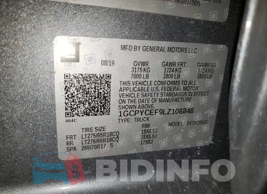 1GCPYCEF9LZ108848 Photo# 13