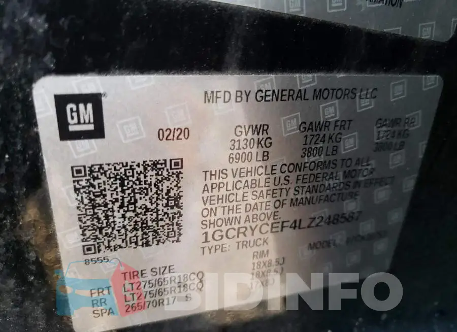 1GCRYCEF4LZ248587 Photo# 12