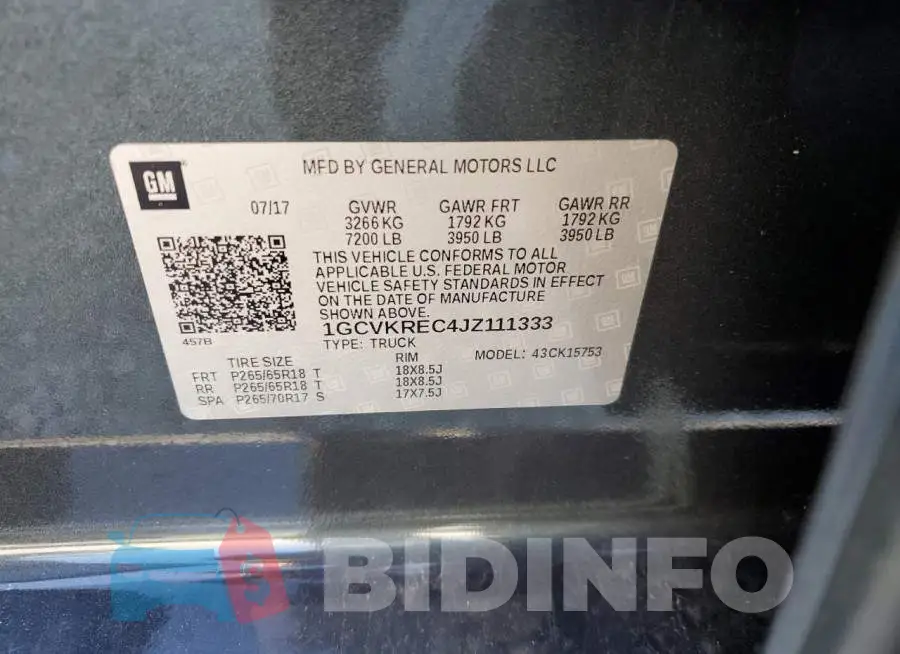 1GCVKREC4JZ111333 Photo# 12