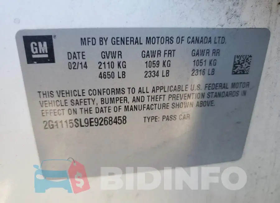 2G1115SL9E9268458 Photo# 12