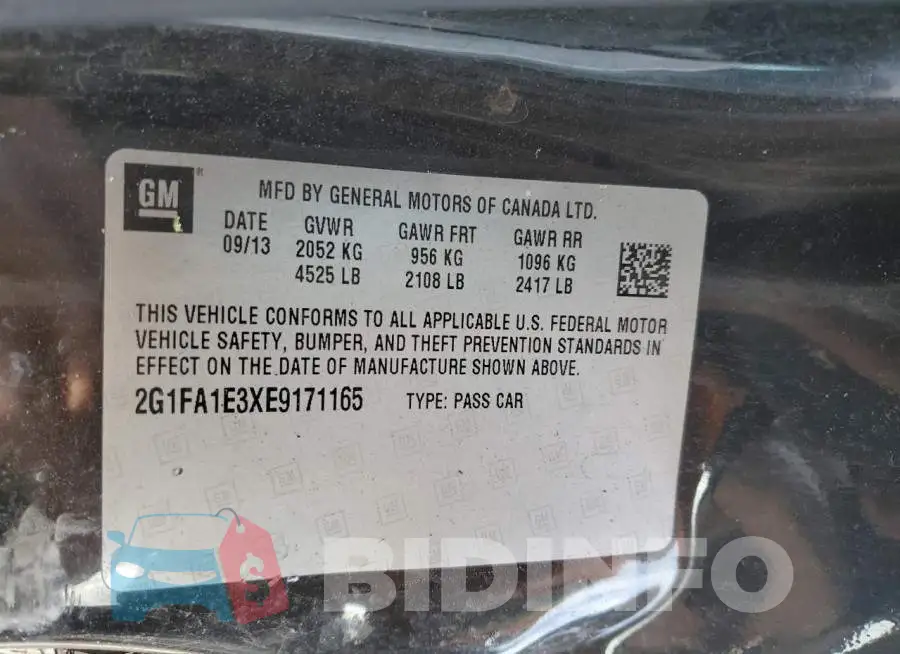2G1FA1E3XE9171165 Photo# 12