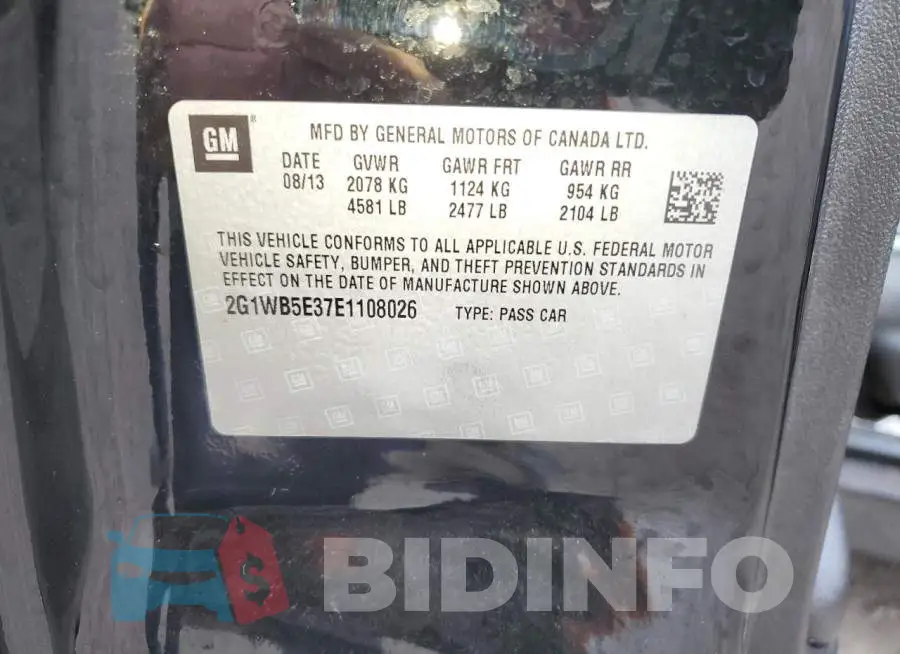 2G1WB5E37E1108026 Photo# 13