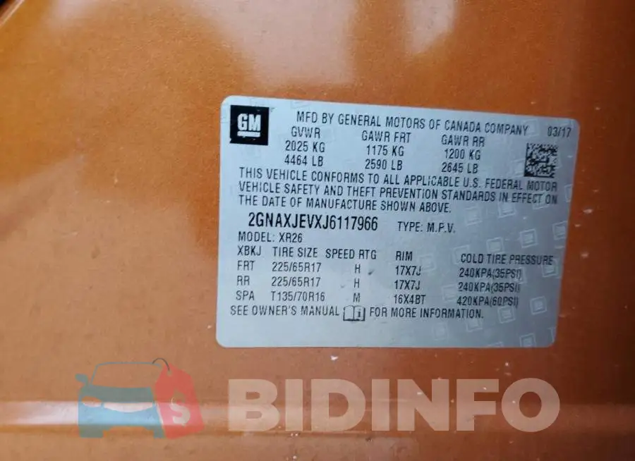 2GNAXJEVXJ6117966 Photo# 12