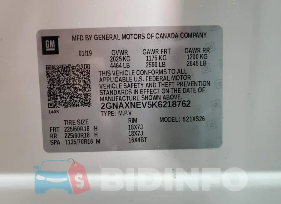 2GNAXNEV5K6218762 Photo# 13