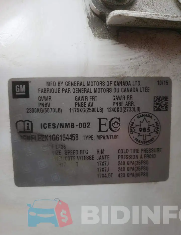 2GNFLEEK1G6154458 Photo# 13