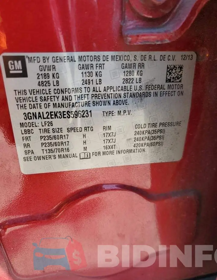 3GNAL2EK3ES596231 Photo# 13