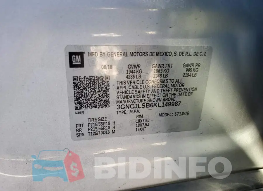 3GNCJLSB6KL149987 Photo# 13