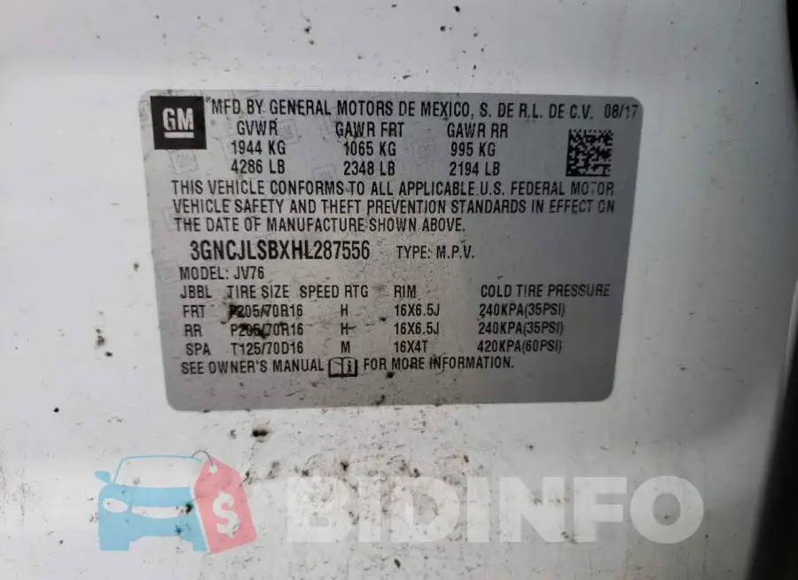 3GNCJLSBXHL287556 Photo# 13