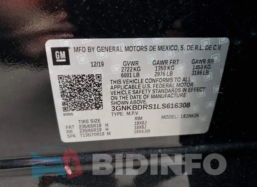 3GNKBDRS1LS616308 Photo# 13