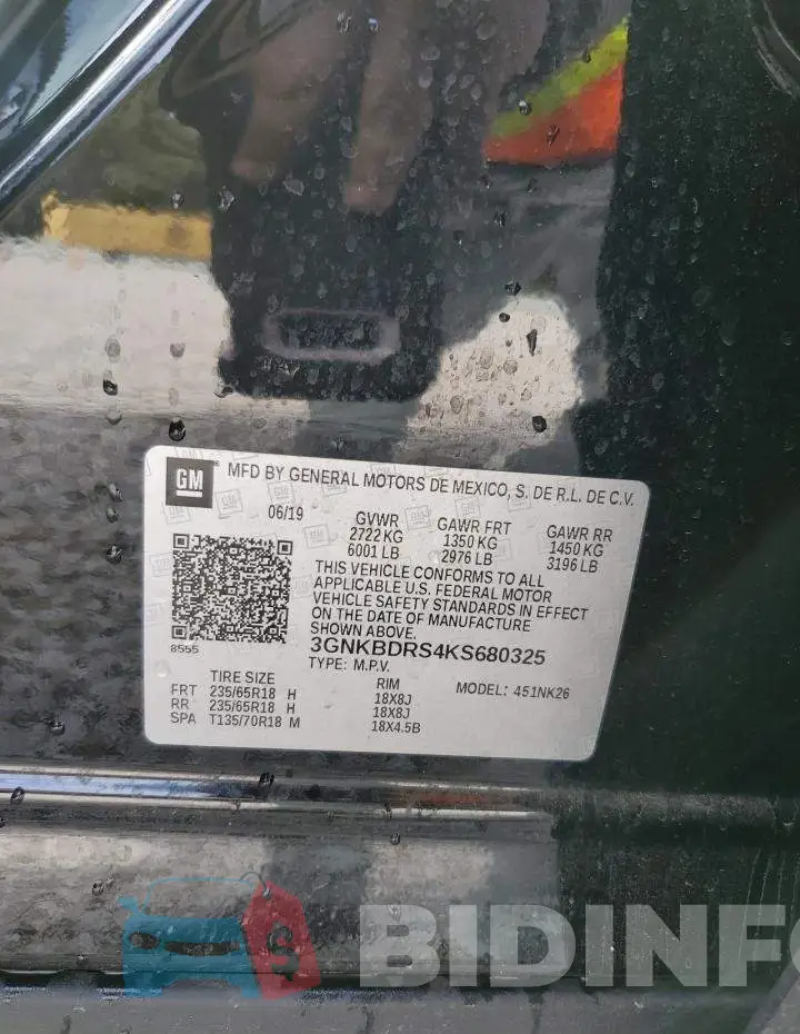 3GNKBDRS4KS680325 Photo# 13