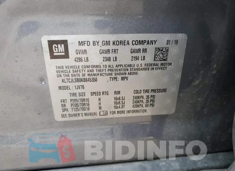 KL7CJLSB0KB845350 Photo# 13