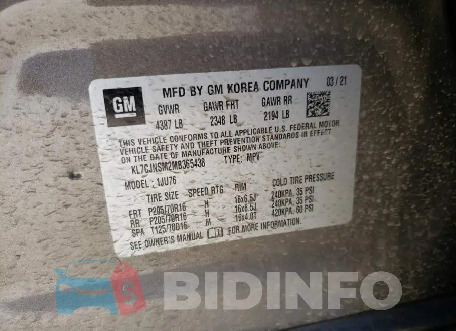KL7CJNSM2MB365438 Photo# 13