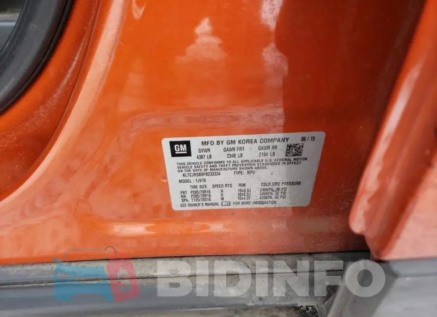 KL7CJRSB9FB233334 Photo# 13