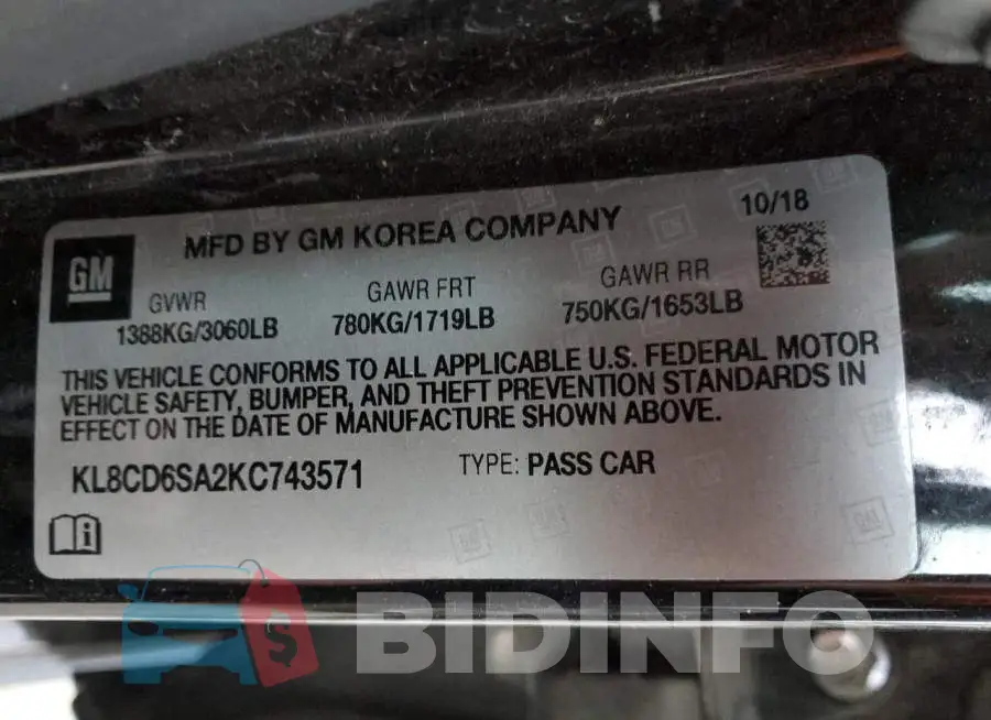 KL8CD6SA2KC743571 Photo# 13