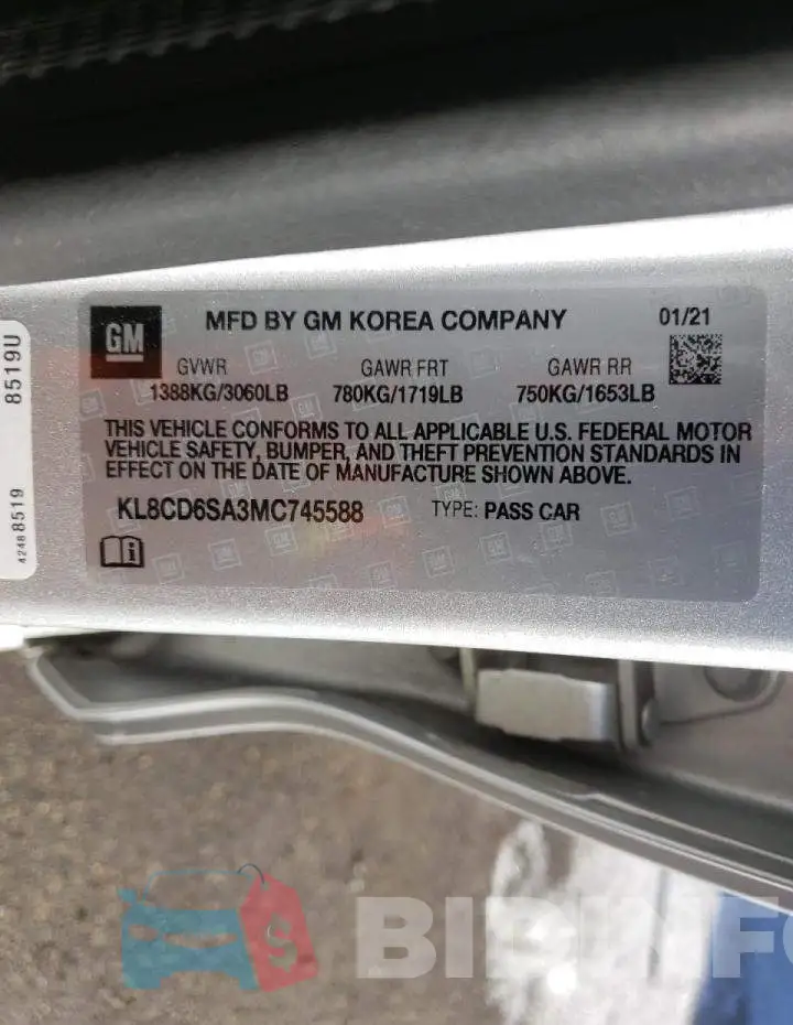 KL8CD6SA3MC745588 Photo# 12