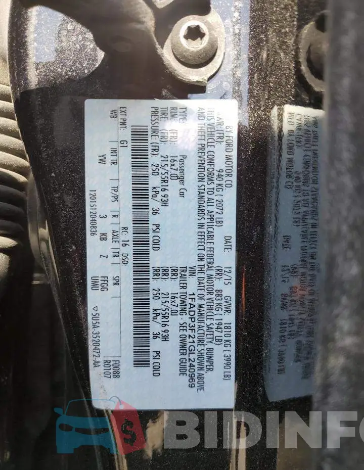 1FADP3F21GL240969 Photo# 12