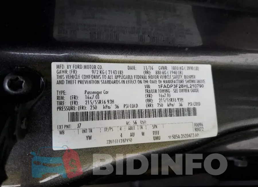 1FADP3F28HL210790 Photo# 12